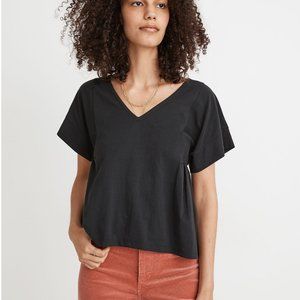 Madewell Supima® Cotton Flutter-Sleeve Tee Black